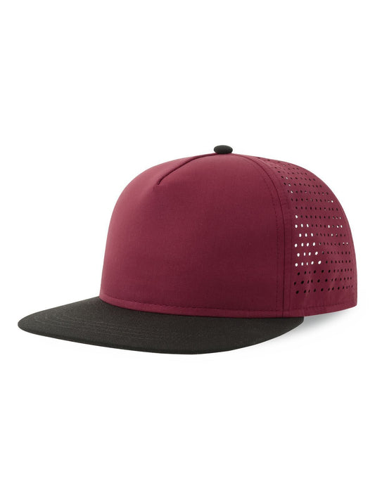 Baseball Caps Bank Five-S burgundy-Schwarz bestickbar und bedruckbar – LA1970