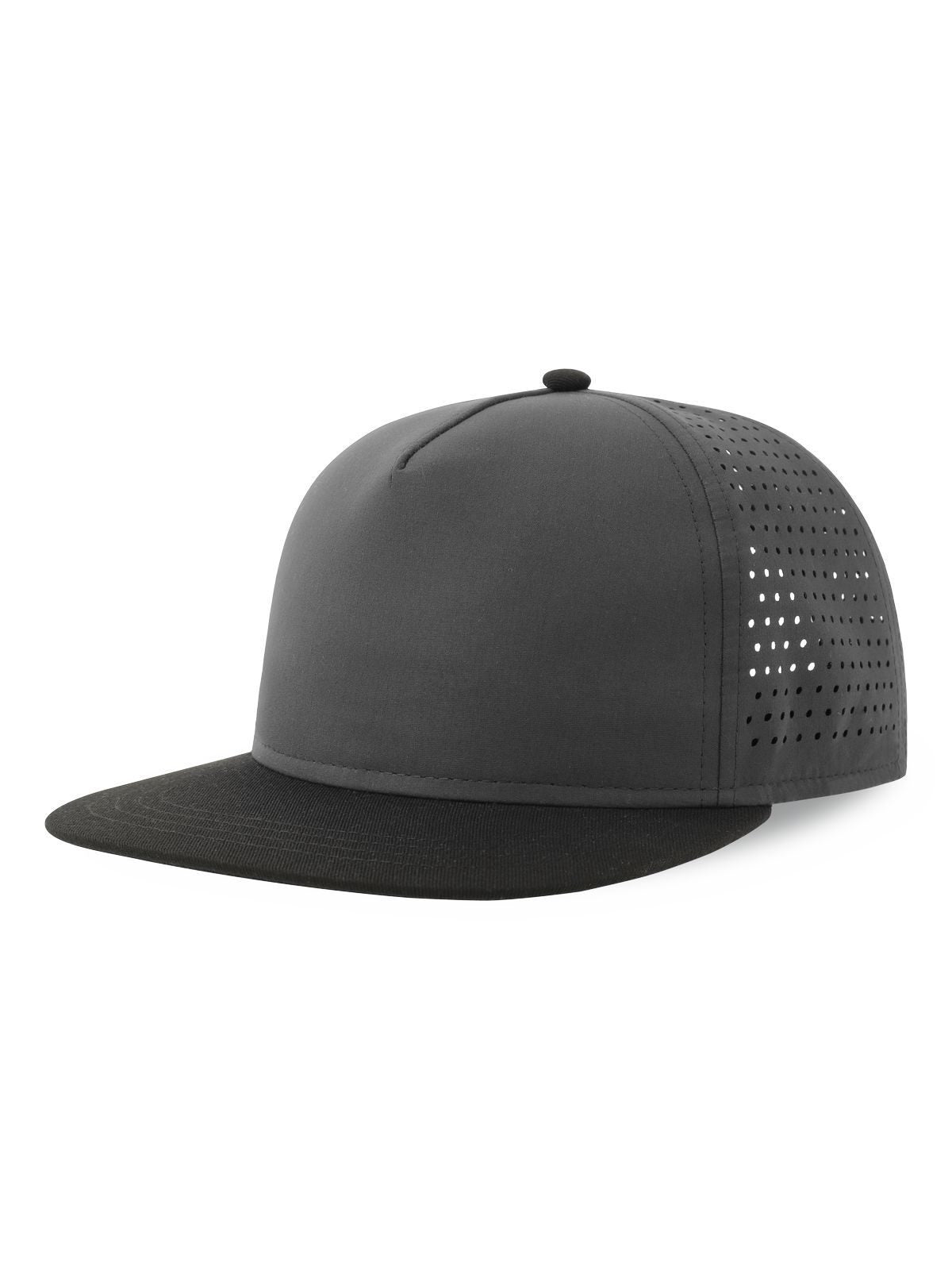 Baseball Caps Bank Five-S dark Grau-Schwarz bestickbar und bedruckbar – LA1970