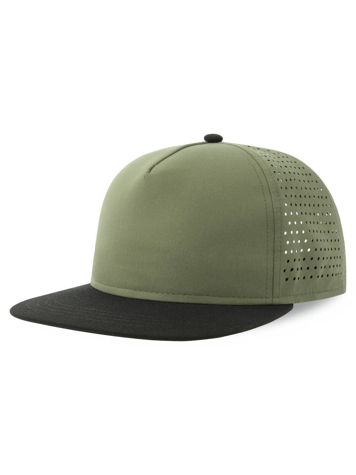 Baseball Caps Bank Five-S olive-Schwarz bestickbar und bedruckbar – LA1970