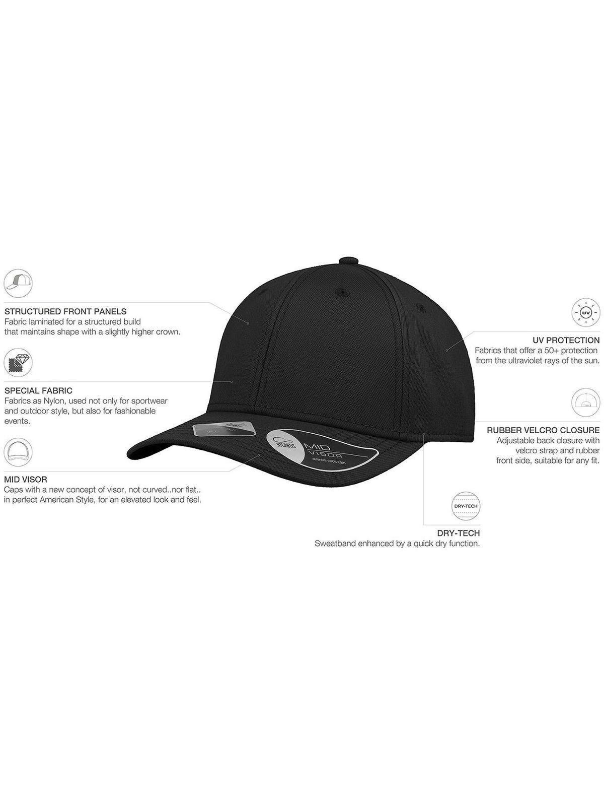 Baseball Caps Base Schwarz bestickbar und bedruckbar – LA1970