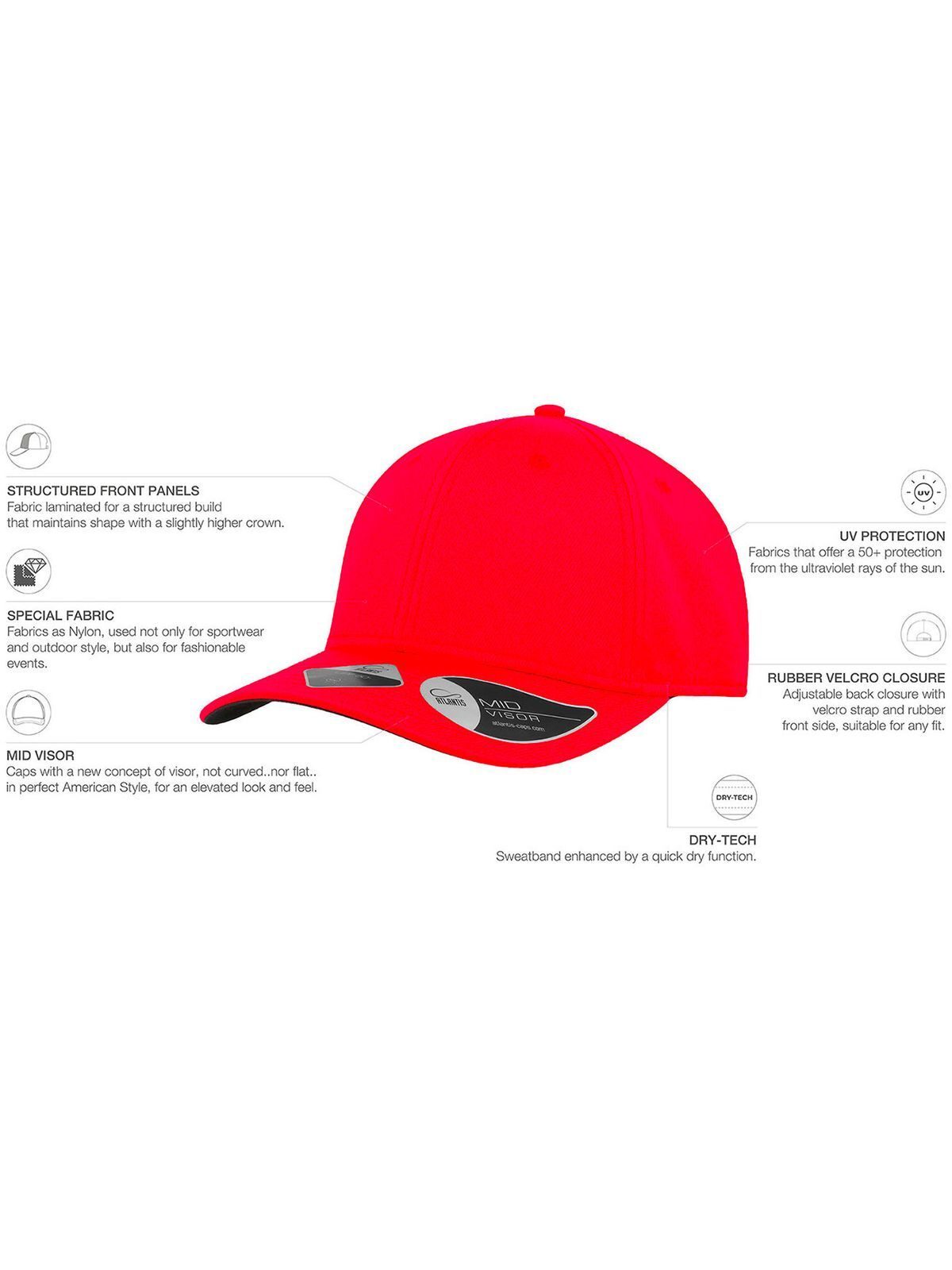 Baseball Caps Base Rot bestickbar und bedruckbar – LA1970