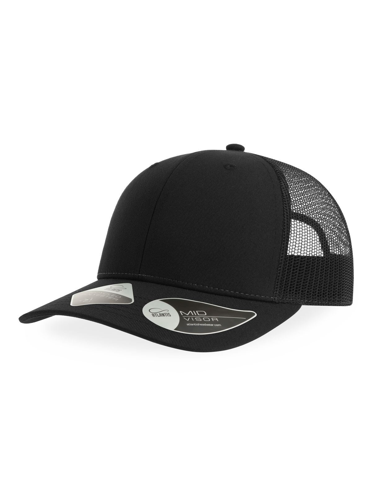 Trucker Caps Bryce Schwarz-Schwarz bestickbar und bedruckbar – LA1970