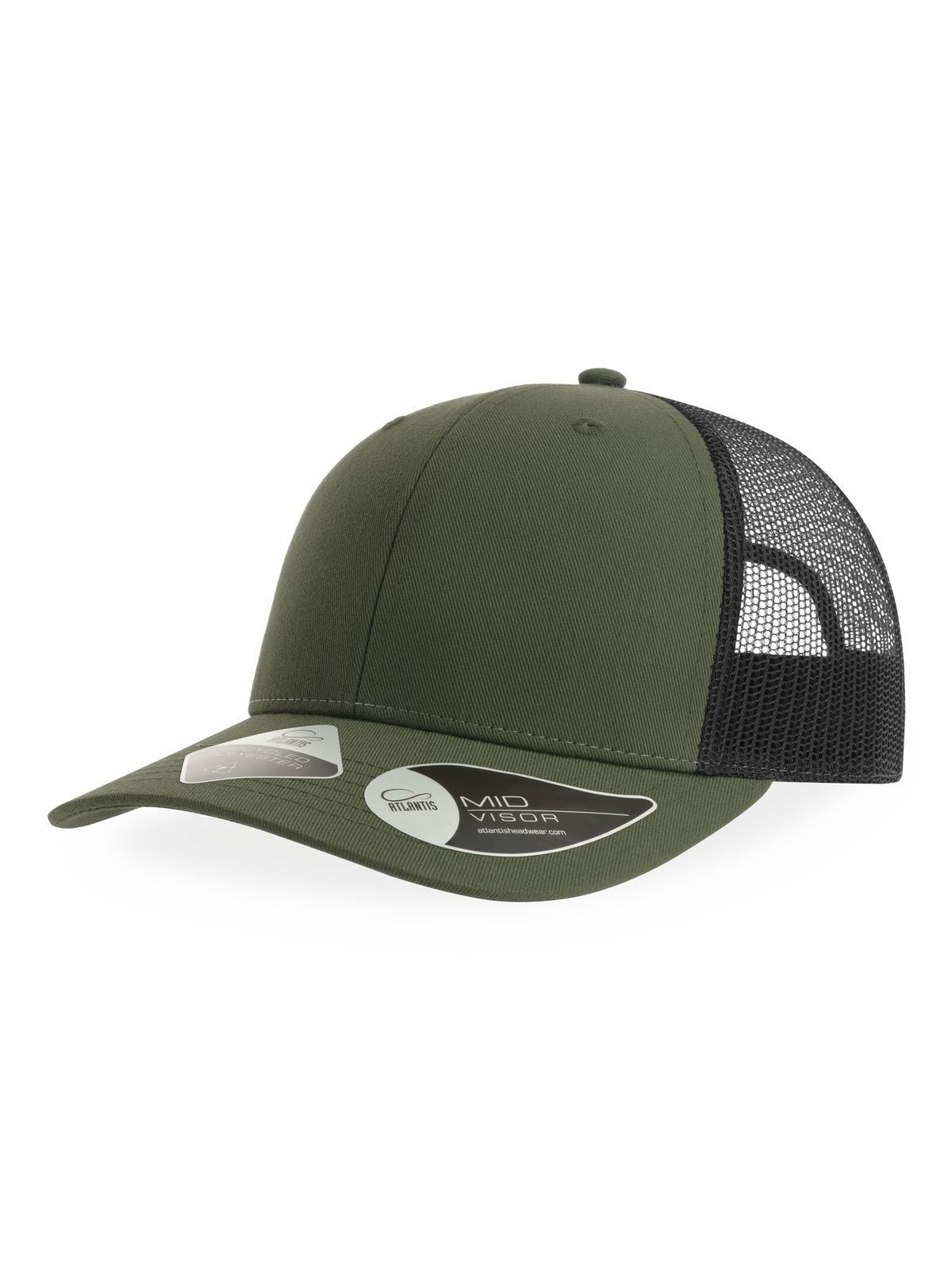 Trucker Caps Bryce olive-Schwarz bestickbar und bedruckbar – LA1970