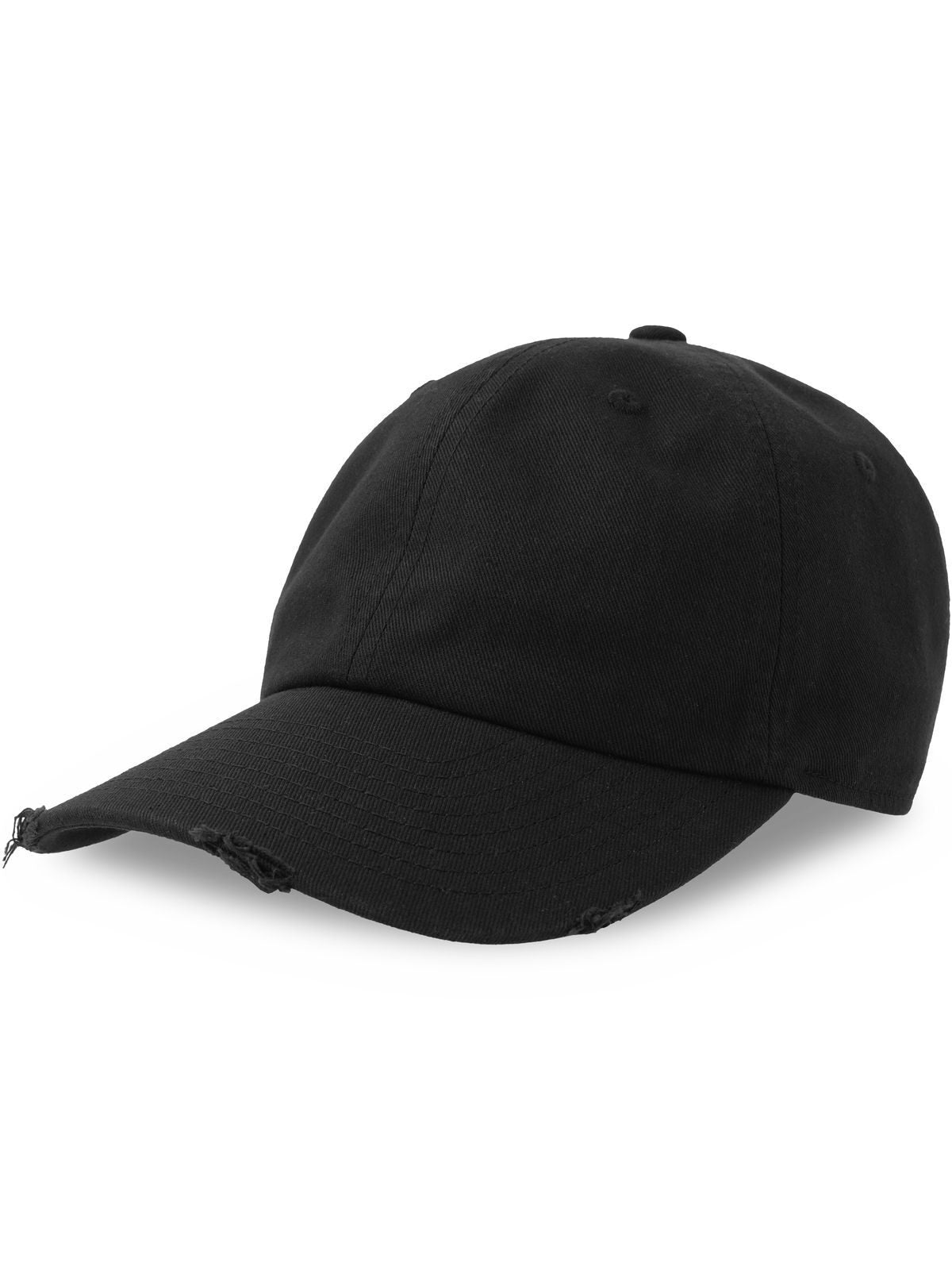 Baseball Caps Dad Hat Destroyed-S Schwarz bestickbar und bedruckbar – LA1970