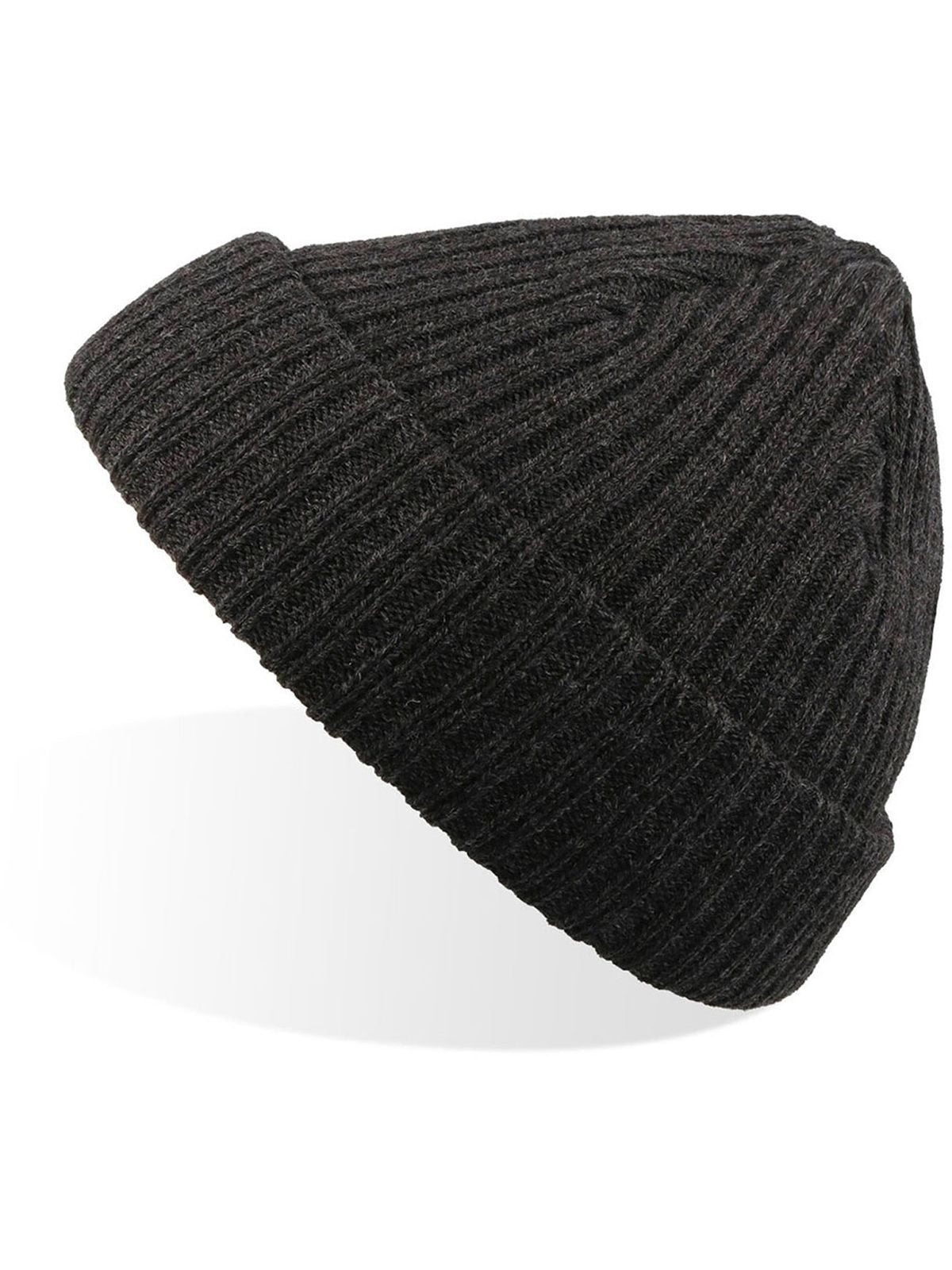 Beanies Docker Schwarz meliert bestickbar und bedruckbar – LA1970
