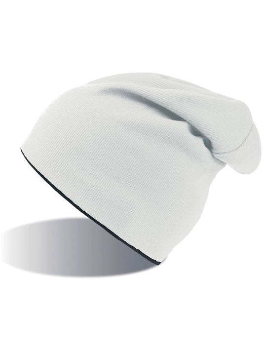 Beanies Extreme Weiß-Schwarz bestickbar und bedruckbar – LA1970