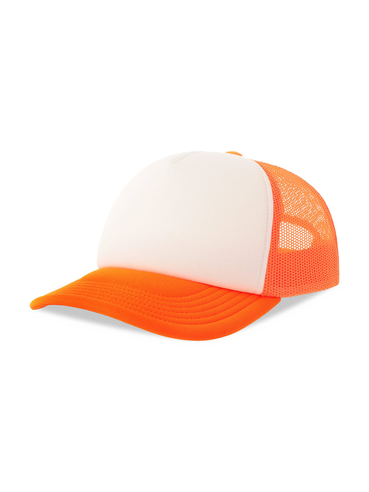 Trucker Caps Kid rapper-S Weiß-orange fluo bestickbar und bedruckbar – LA1970