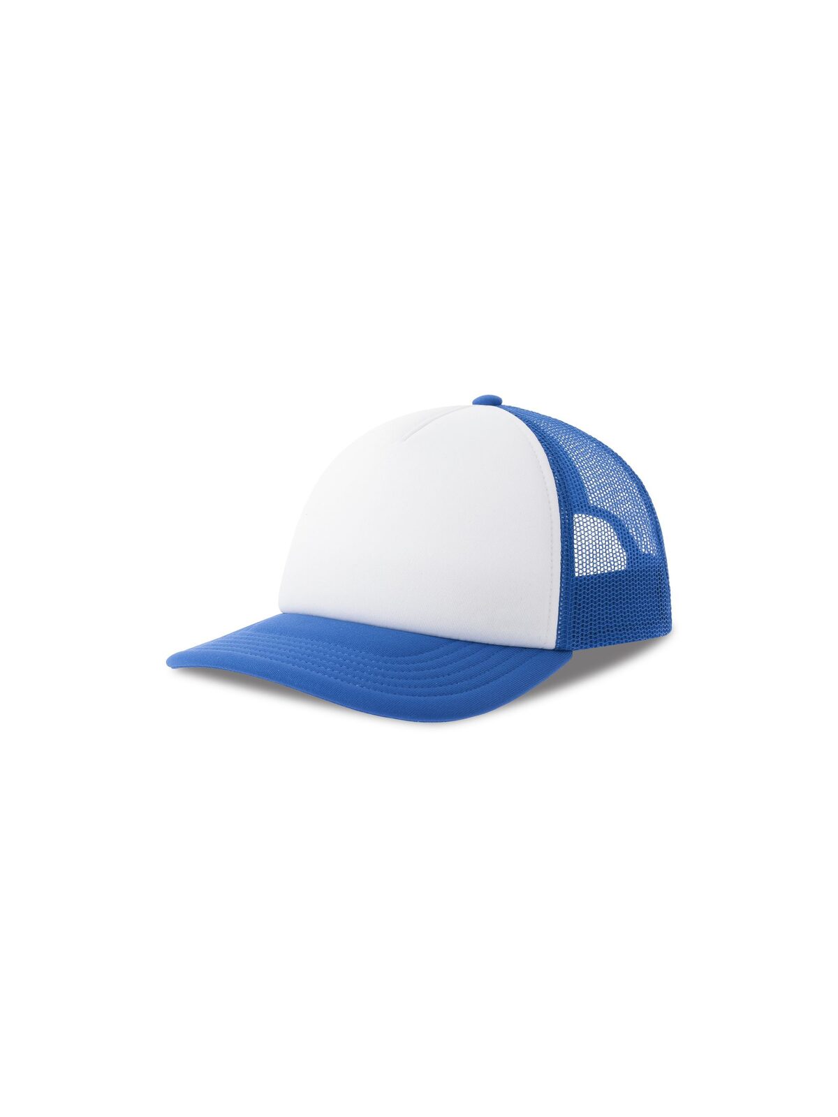 Trucker Caps Kid rapper-S Weiß-Royalblaublau bestickbar und bedruckbar – LA1970