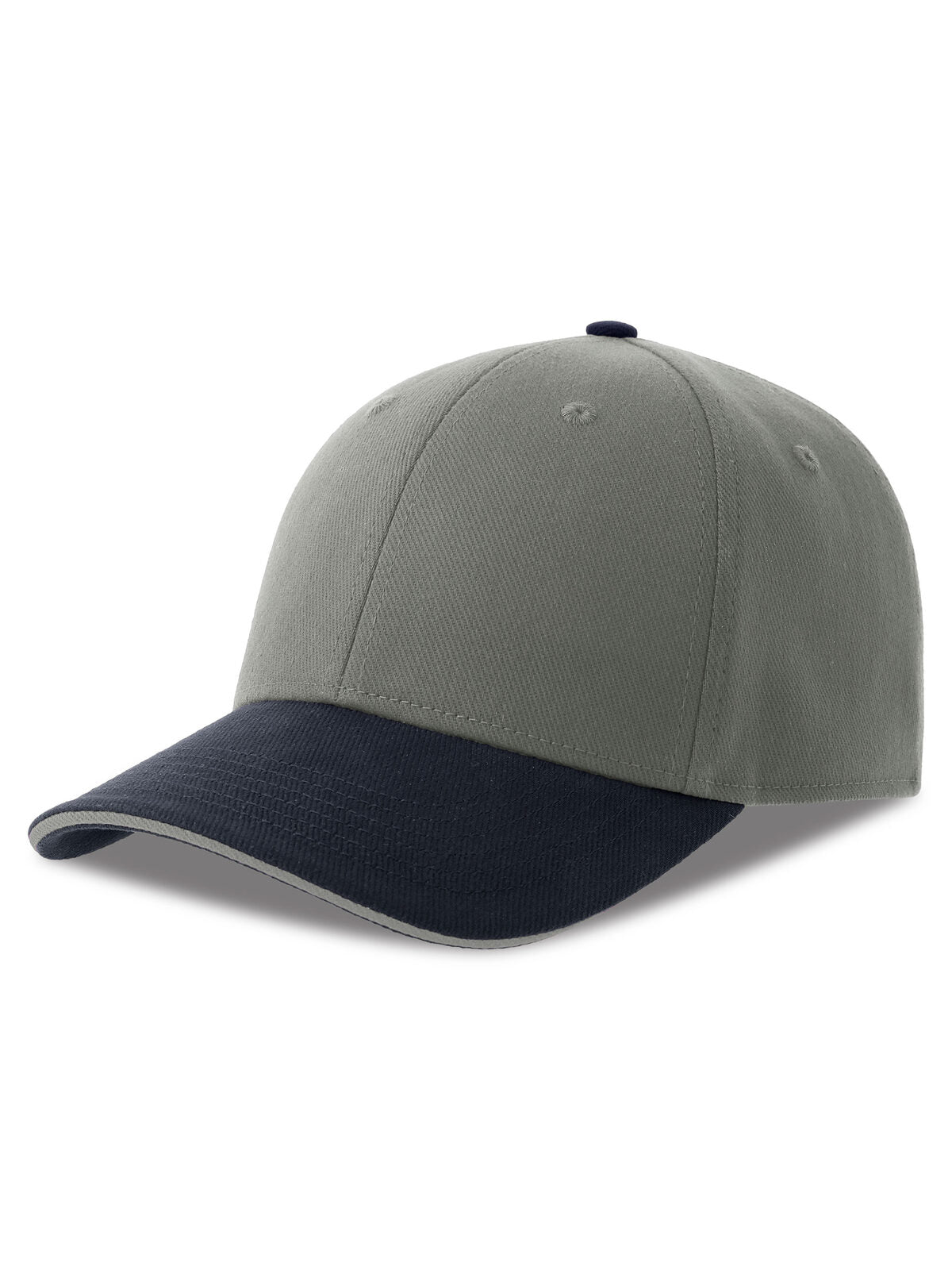 Baseball Caps Liberty Sandwich-S Grau-Marineblau bestickbar und bedruckbar – LA1970