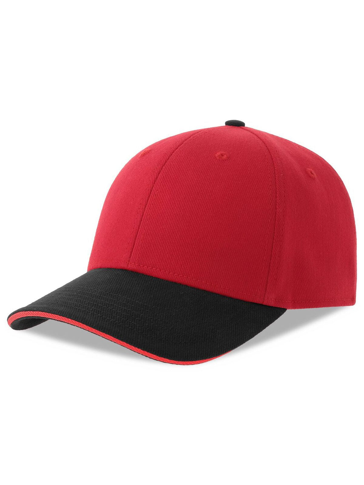Baseball Caps Liberty Sandwich-S Schwarz-Rot bestickbar und bedruckbar – LA1970