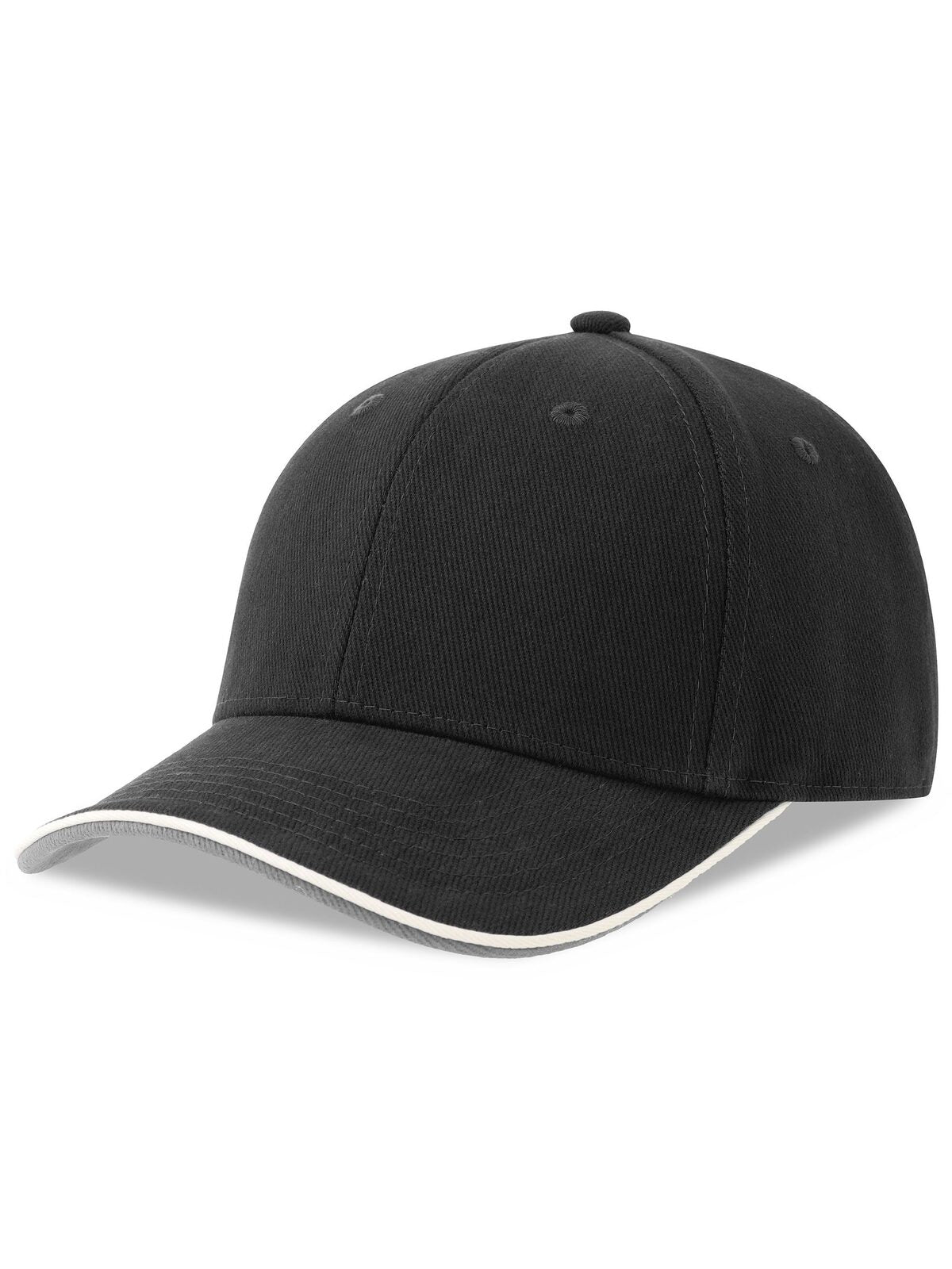 Baseball Caps Pilot Piping Sandwich-S Schwarz bestickbar und bedruckbar – LA1970