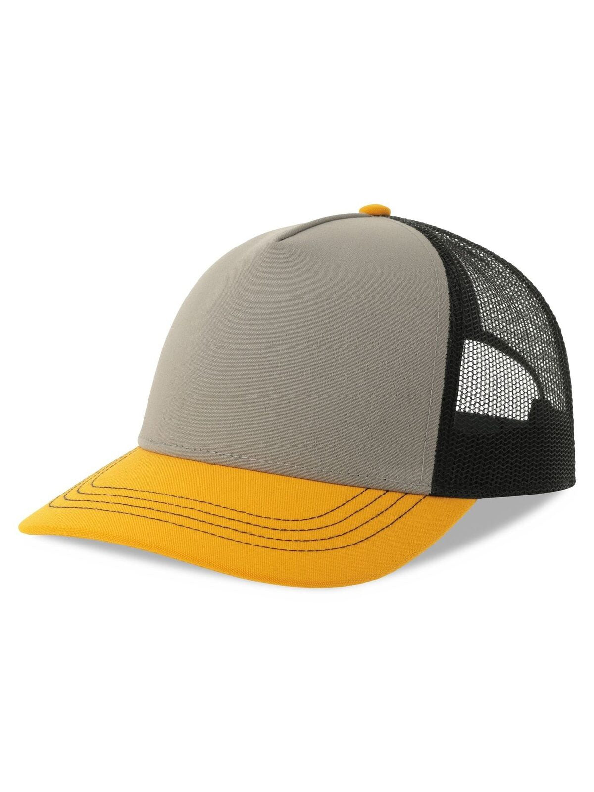Trucker Caps Rapper Canvas-S Grau/yellow/Schwarz bestickbar und bedruckbar – LA1970