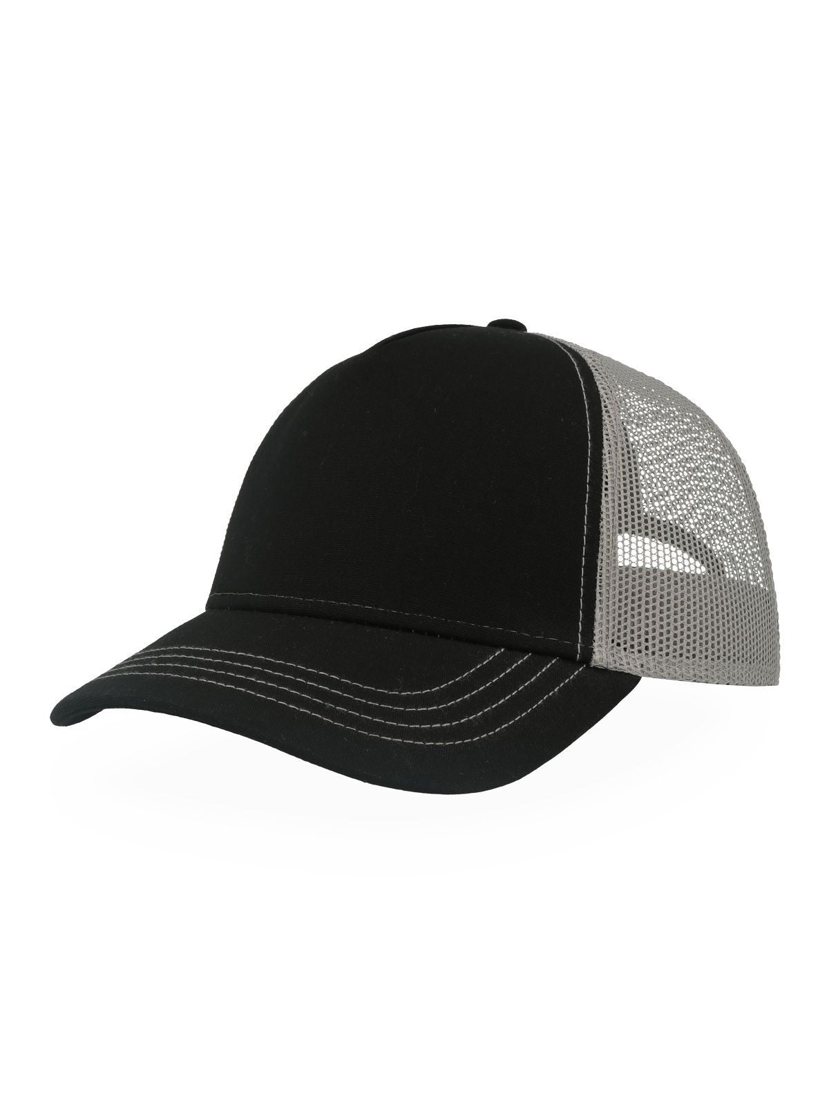 Trucker Caps Rapper Canvas-S Schwarz-Grau bestickbar und bedruckbar – LA1970