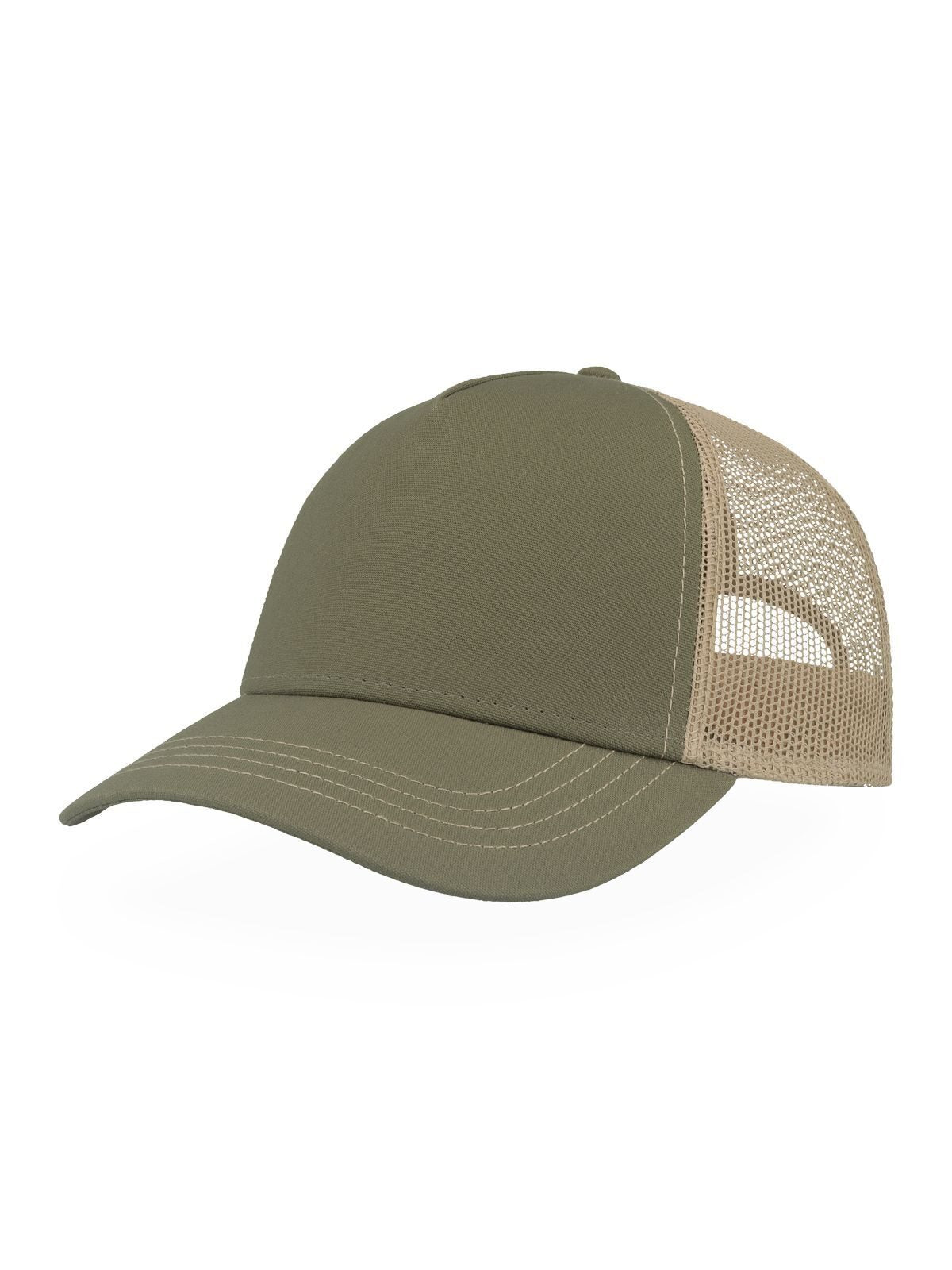 Trucker Caps Rapper Canvas-S olive-khaki bestickbar und bedruckbar – LA1970