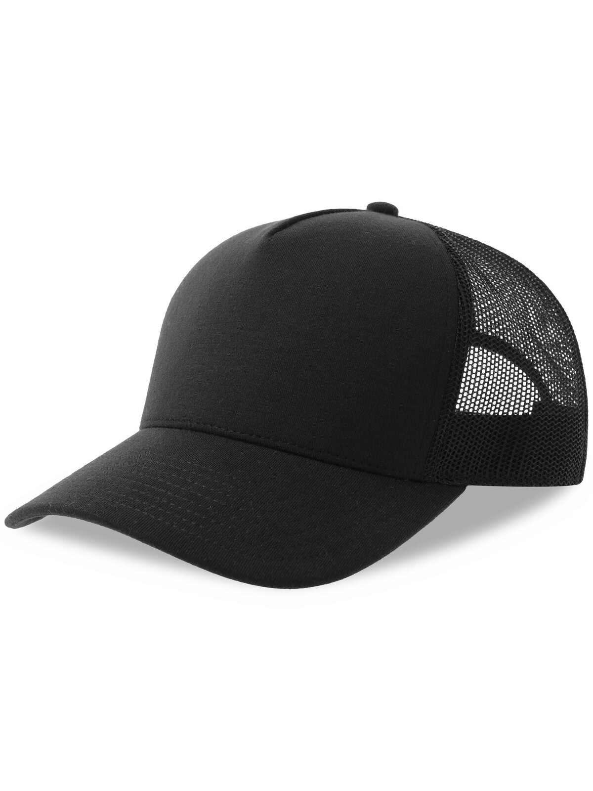 Trucker Caps Rapper Jersey-s Schwarz-Schwarz bestickbar und bedruckbar – LA1970