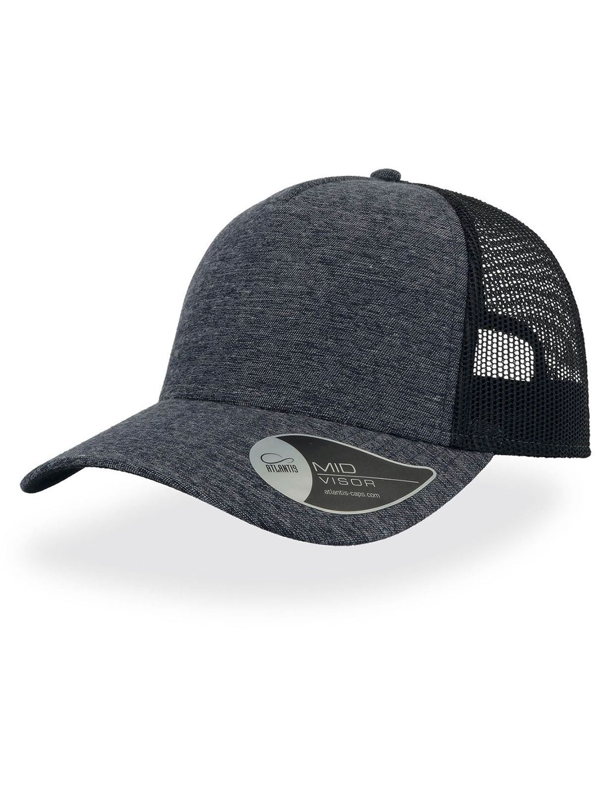 Trucker Caps Rapper Melange Marineblau bestickbar und bedruckbar – LA1970