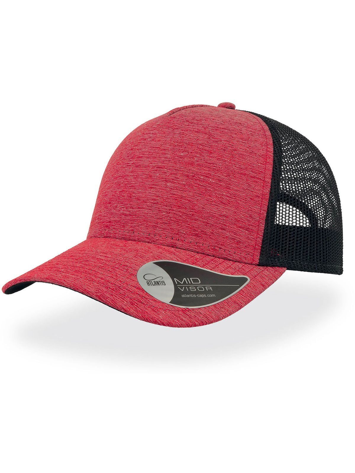 Trucker Caps Rapper Melange Rot bestickbar und bedruckbar – LA1970