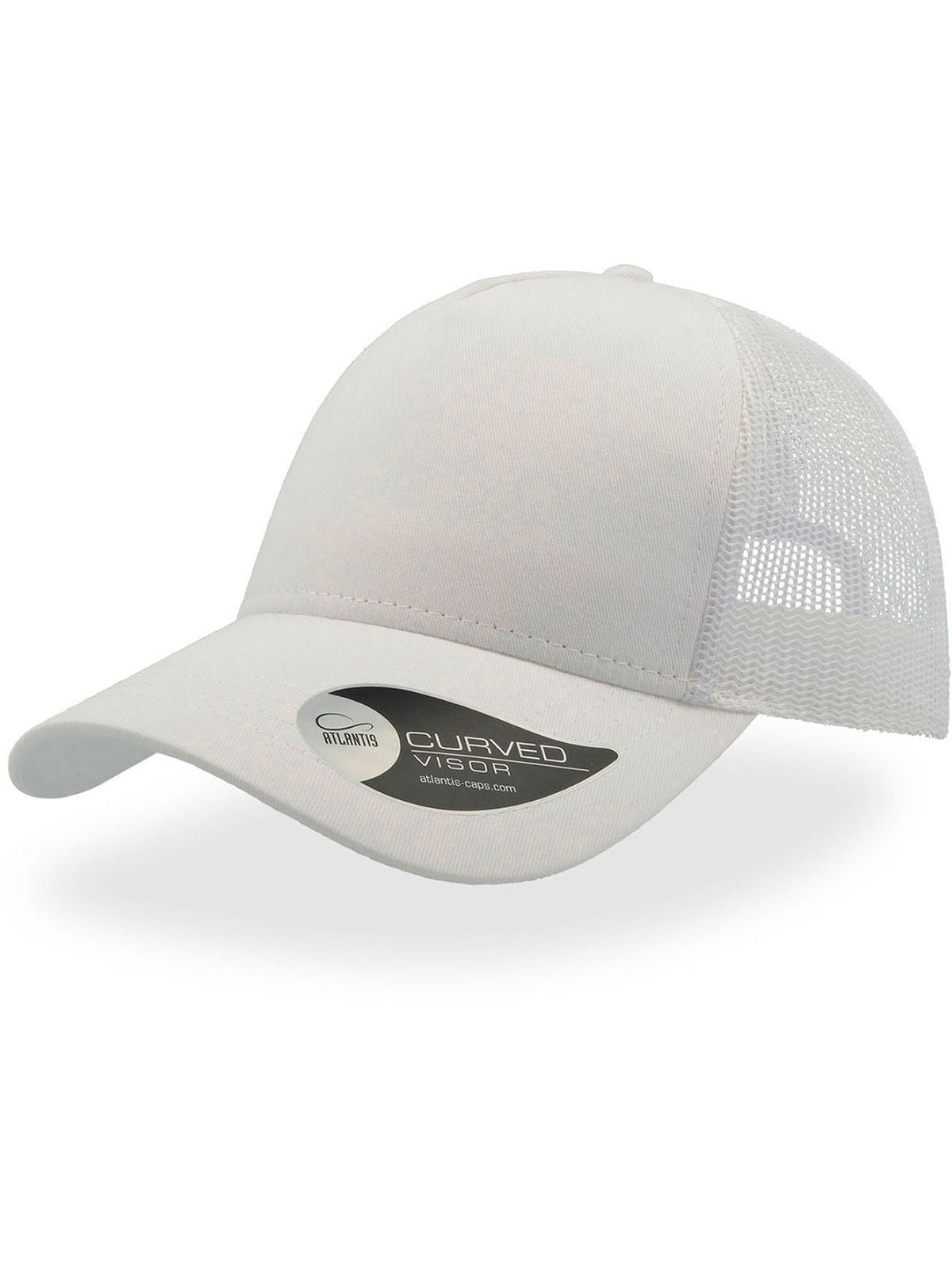 Trucker Caps Rapper Cotton Weiß-Weiß bestickbar und bedruckbar – LA1970