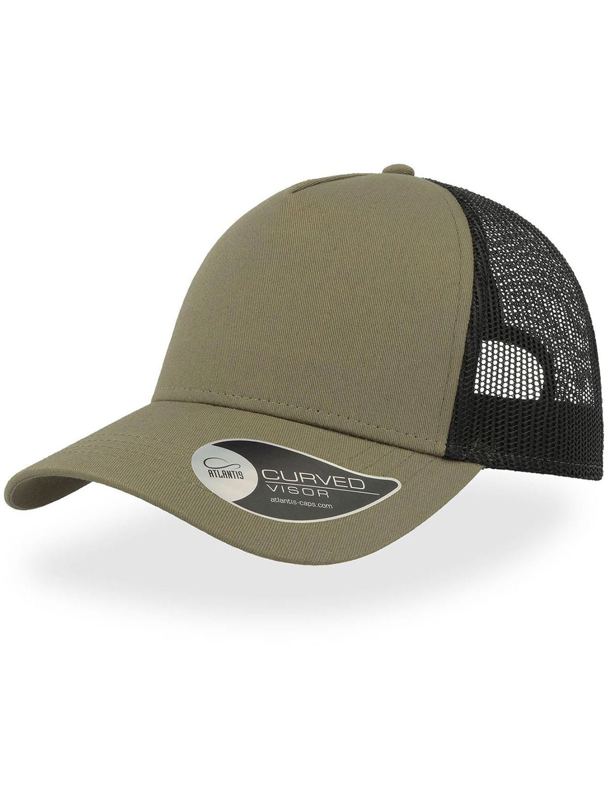 Trucker Caps Rapper Cotton olive-Schwarz bestickbar und bedruckbar – LA1970