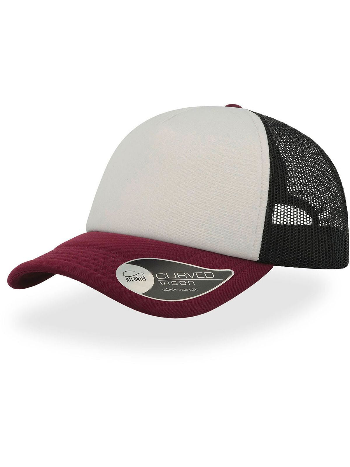 Trucker Caps Rapper Weiß-Schwarz-bordeaux bestickbar und bedruckbar – LA1970