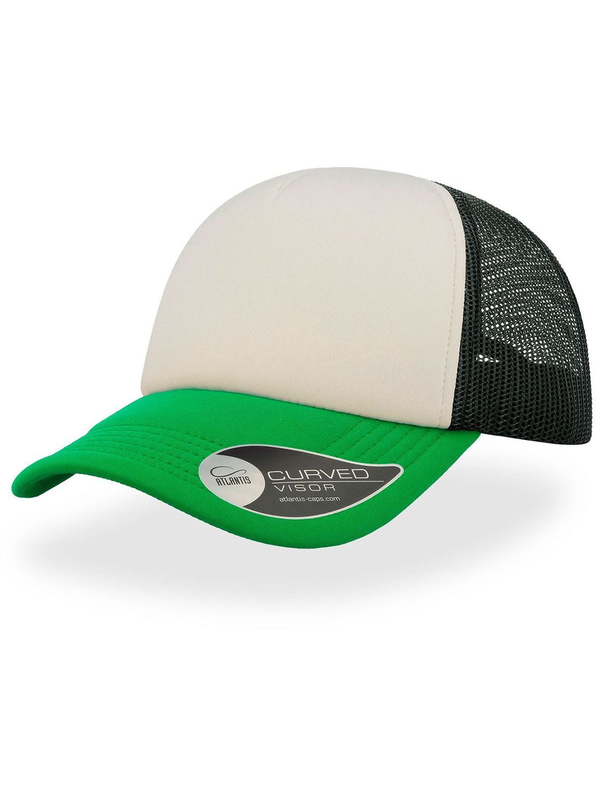 Trucker Caps Rapper Weiß-green bestickbar und bedruckbar – LA1970