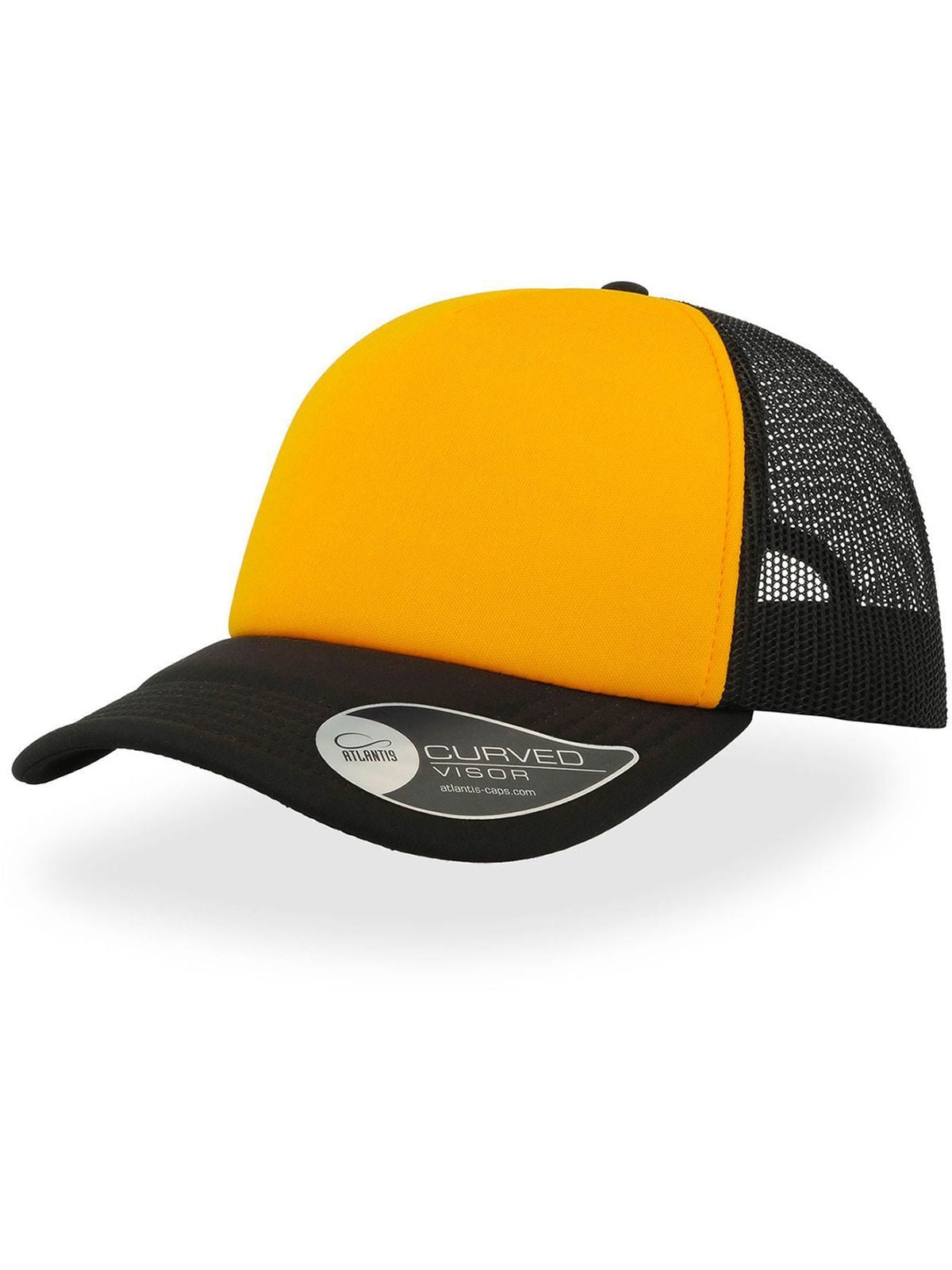 Trucker Caps Rapper yellow-Schwarz bestickbar und bedruckbar – LA1970