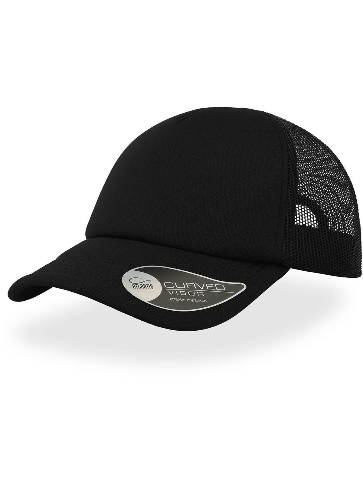 Trucker Caps Rapper Schwarz-Schwarz bestickbar und bedruckbar – LA1970