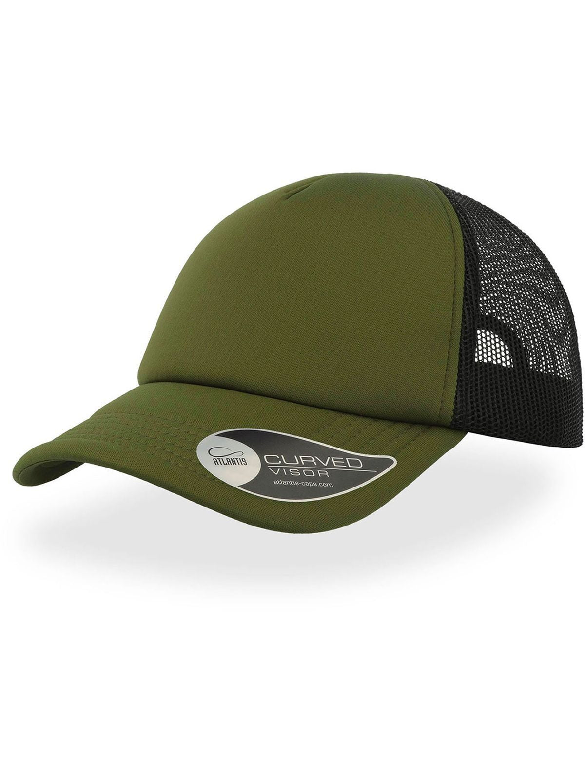 Trucker Caps Rapper olive-Schwarz bestickbar und bedruckbar – LA1970