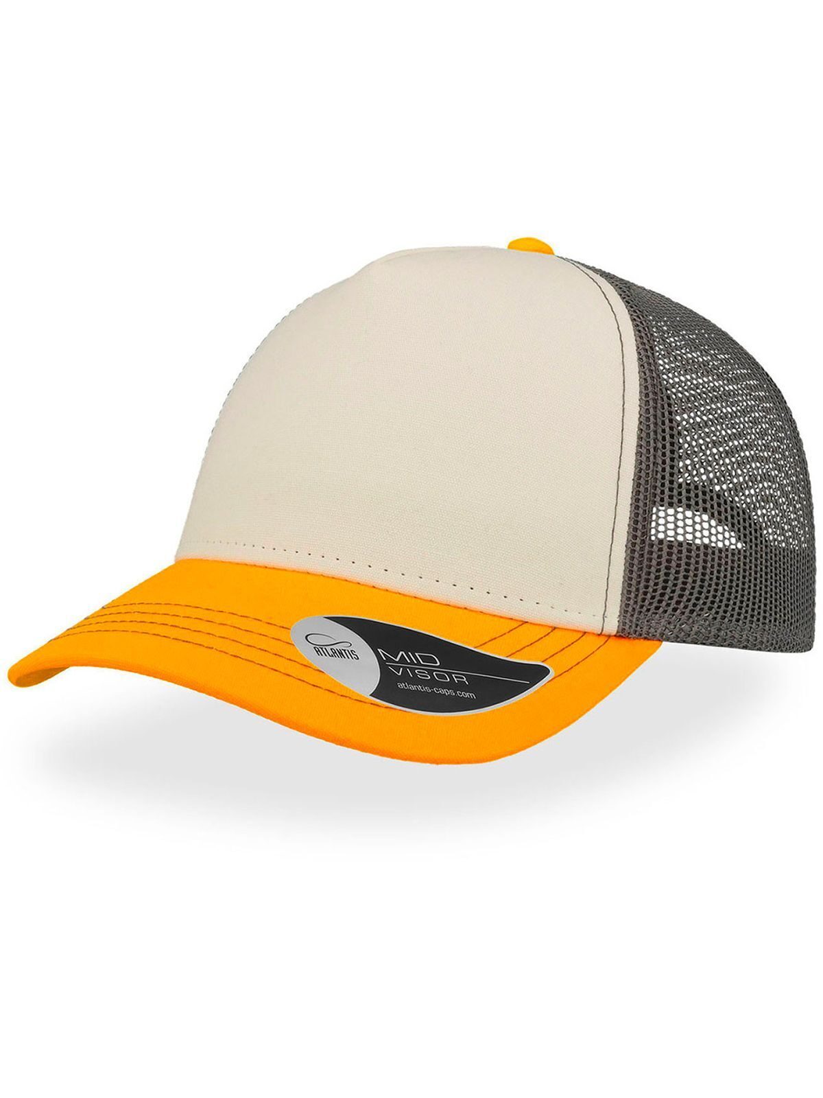 Trucker Caps Rapper Canvas Weiß-gold-dark Grau bestickbar und bedruckbar – LA1970
