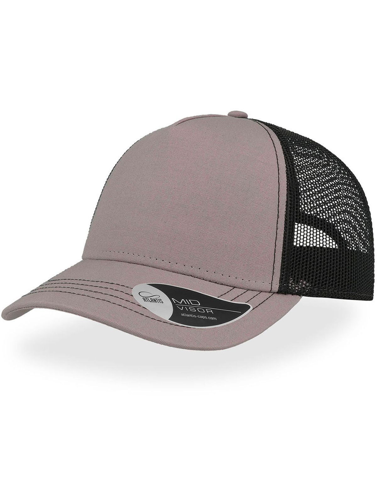 Trucker Caps Rapper Canvas Grau-Schwarz bestickbar und bedruckbar – LA1970