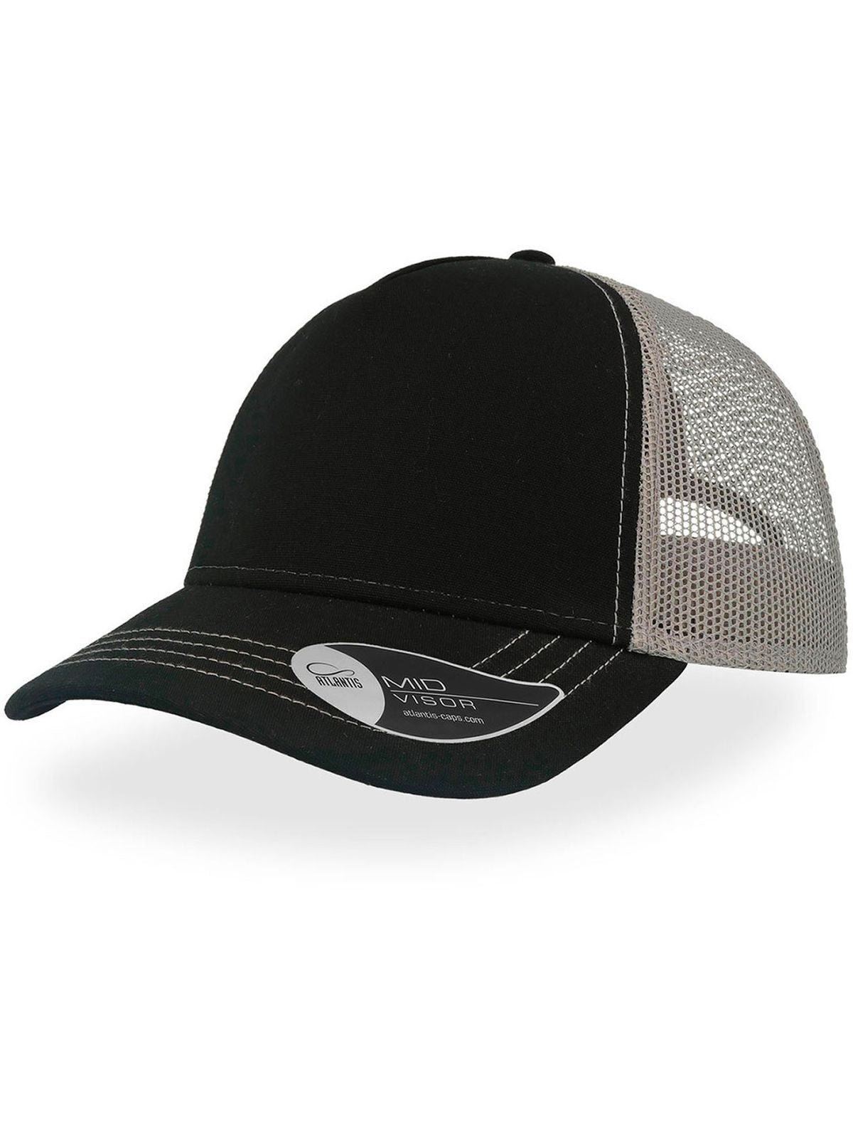 Trucker Caps Rapper Canvas Schwarz-Grau bestickbar und bedruckbar – LA1970