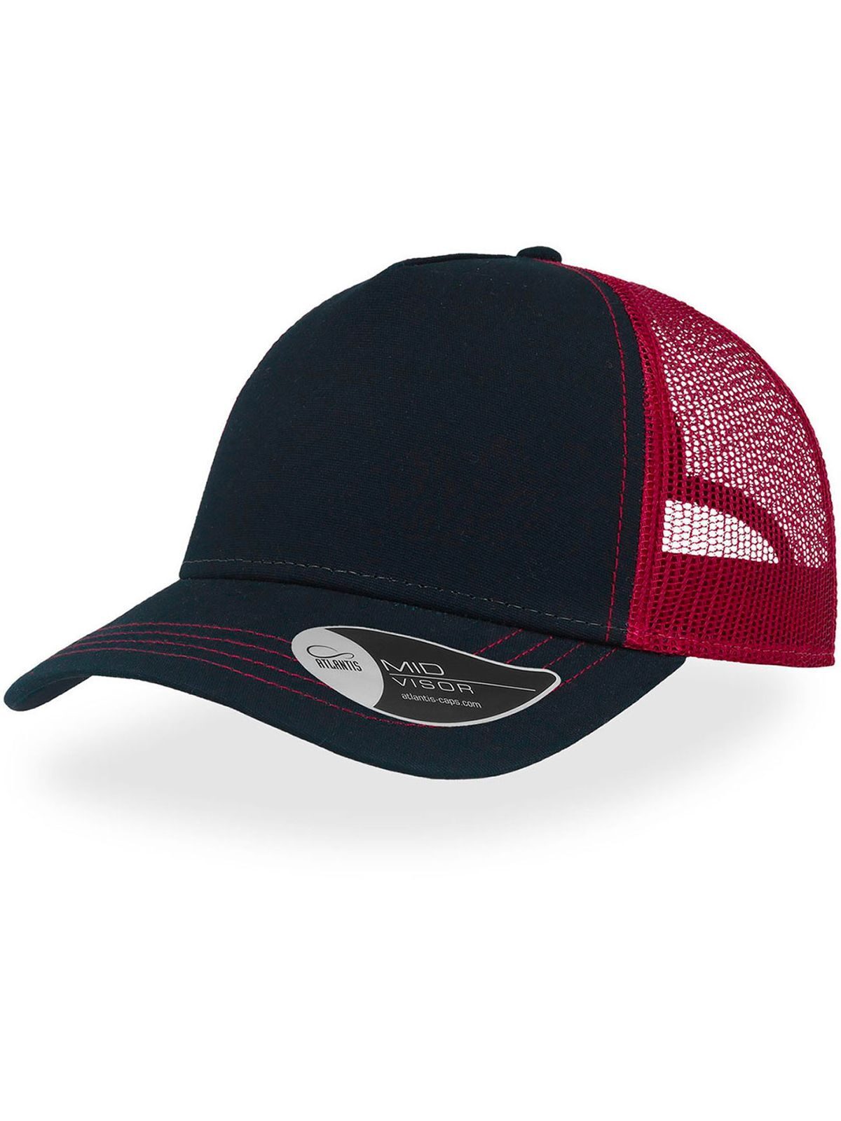 Trucker Caps Rapper Canvas Marineblau-bordeaux bestickbar und bedruckbar – LA1970