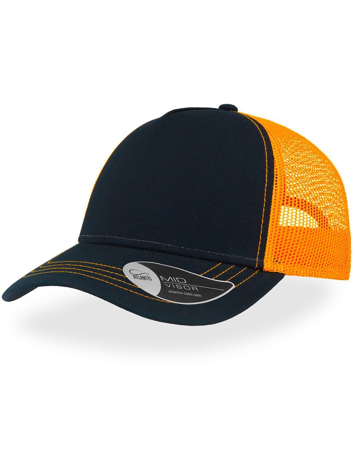 Trucker Caps Rapper Canvas Marineblau-yellow bestickbar und bedruckbar – LA1970