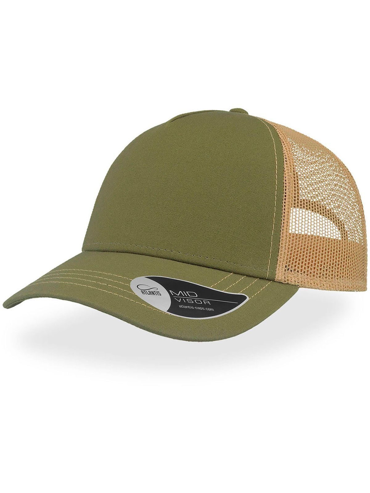 Trucker Caps Rapper Canvas olive-khaki bestickbar und bedruckbar – LA1970