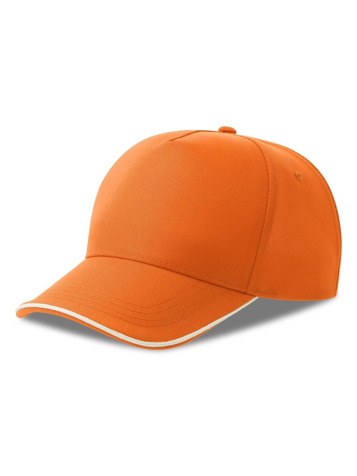 Baseball Caps Recy Five Piping orange-Weiß bestickbar und bedruckbar – LA1970