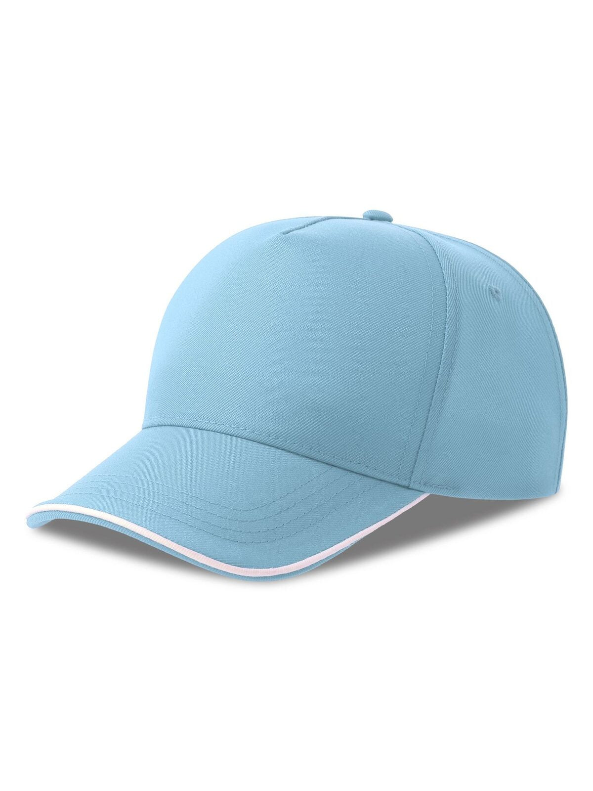 Baseball Caps Recy Five Piping light blue-Weiß bestickbar und bedruckbar – LA1970