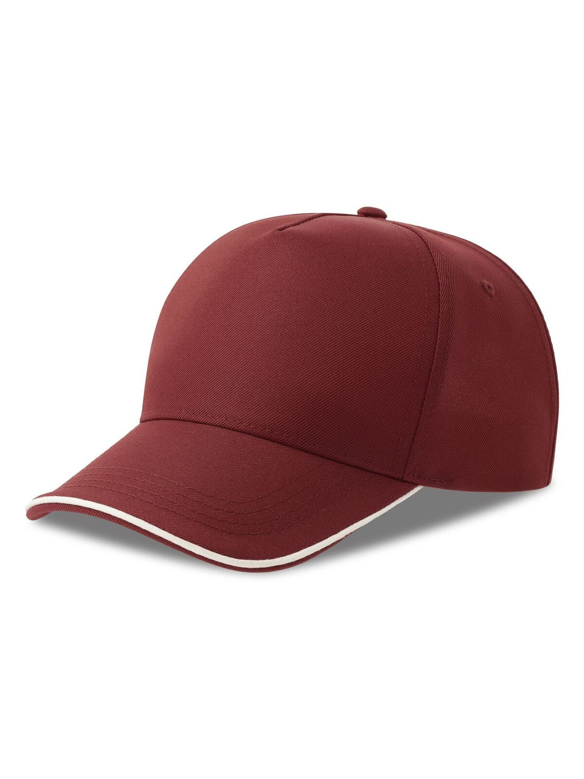 Baseball Caps Recy Five Piping burgundy-Weiß bestickbar und bedruckbar – LA1970