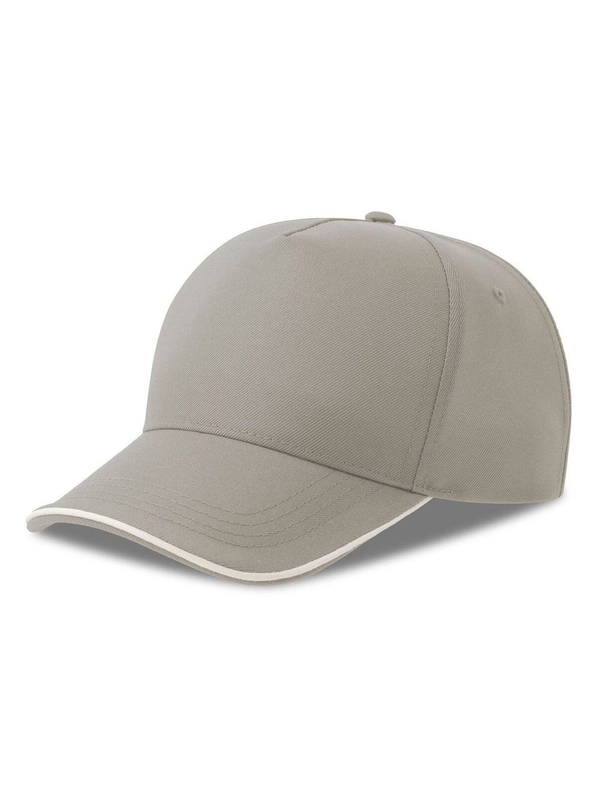 Baseball Caps Recy Five Piping Grau-Weiß bestickbar und bedruckbar – LA1970