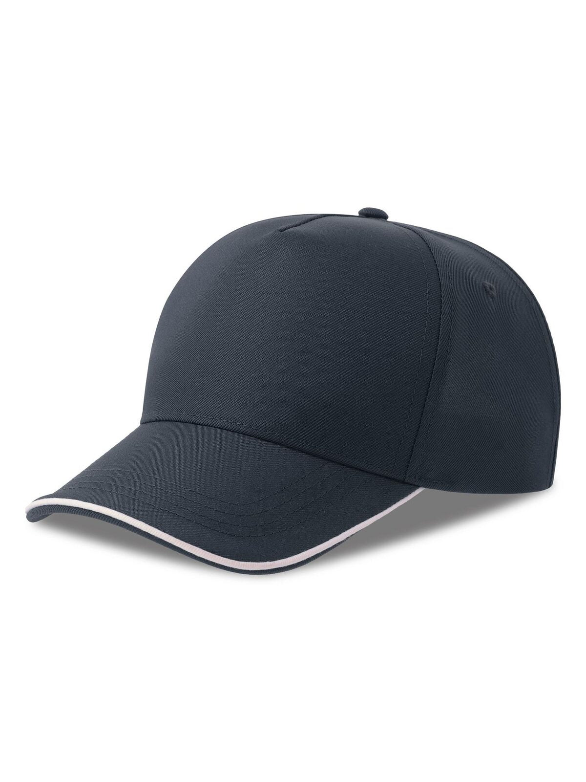 Baseball Caps Recy Five Piping Marineblau-Weiß bestickbar und bedruckbar – LA1970