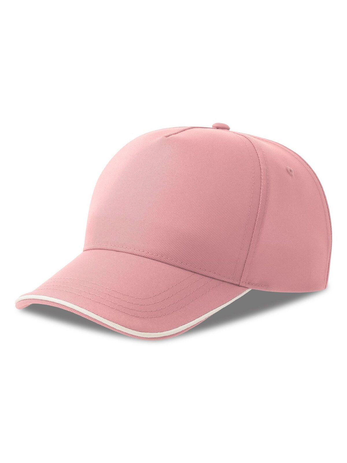 Baseball Caps Recy Five Piping pink-Weiß bestickbar und bedruckbar – LA1970