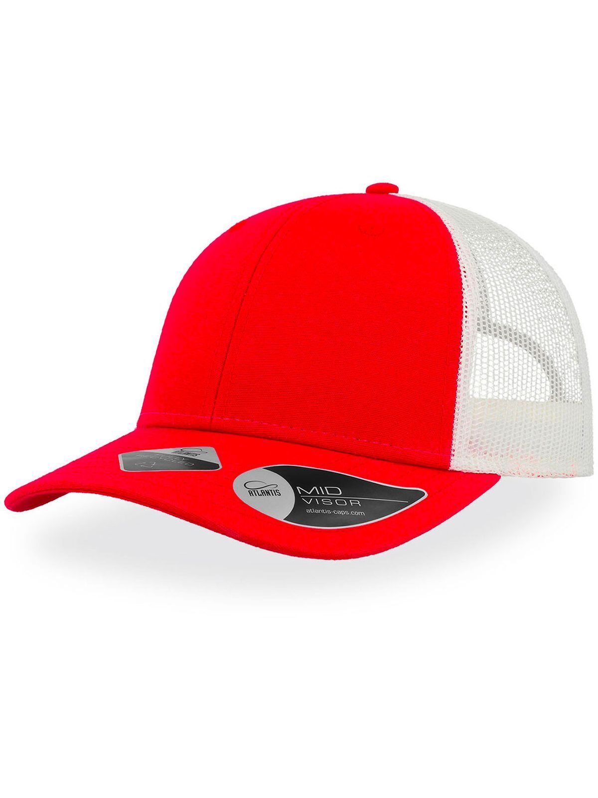 Trucker Caps Recy Three Rot-Weiß bestickbar und bedruckbar – LA1970