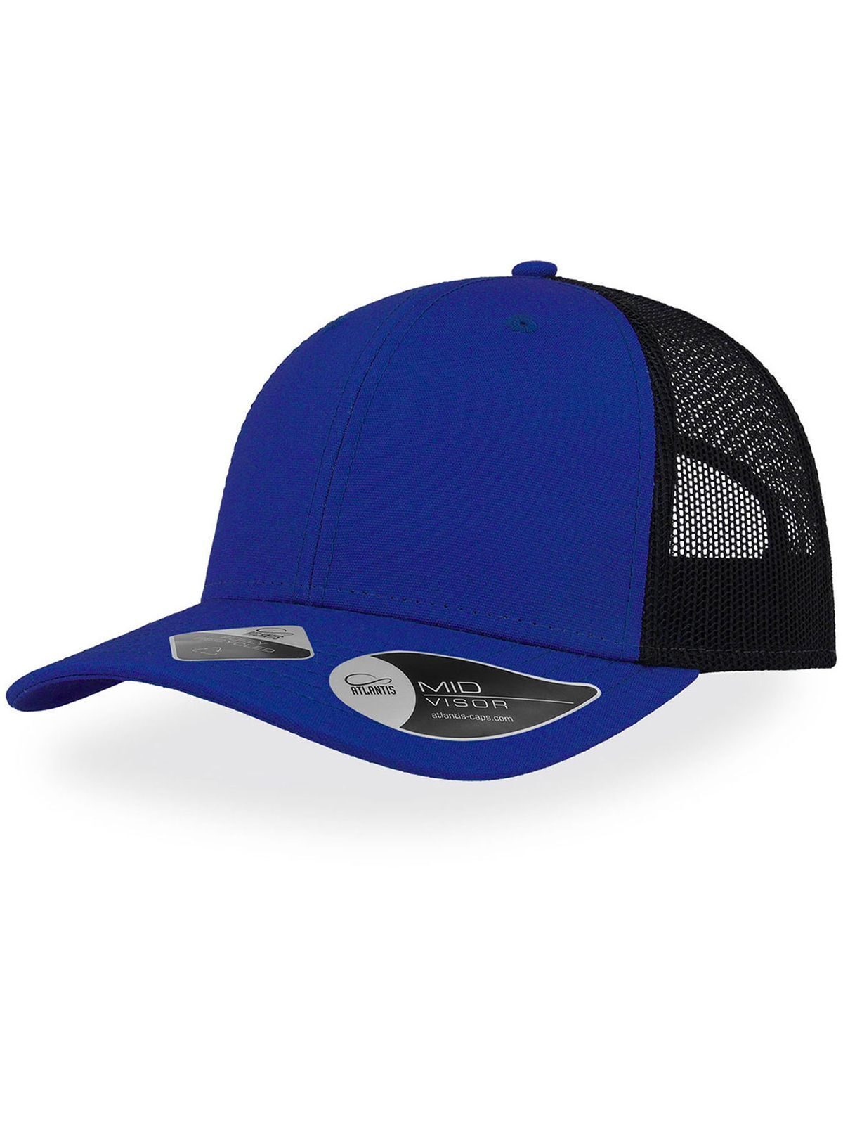 Trucker Caps Recy Three Royalblaublau-Schwarz bestickbar und bedruckbar – LA1970