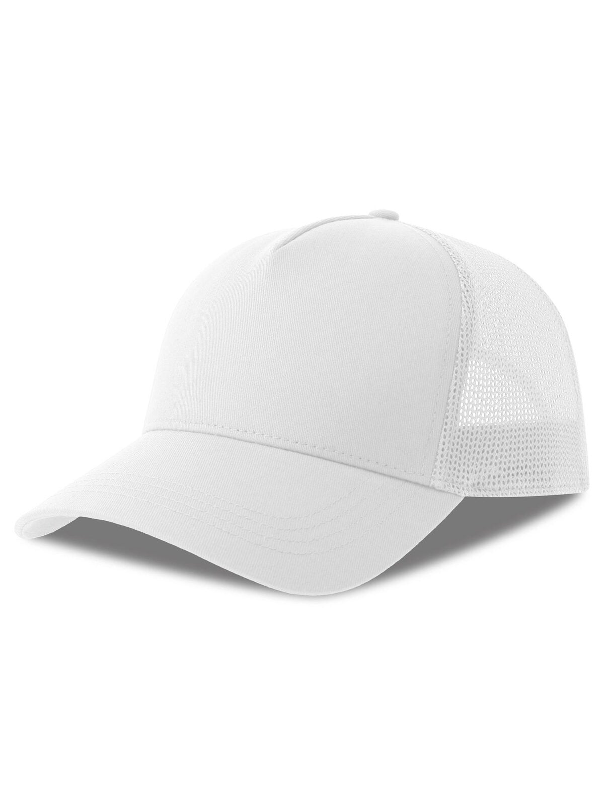 Trucker Caps Rapper Cotton-S Weiß-Weiß bestickbar und bedruckbar – LA1970