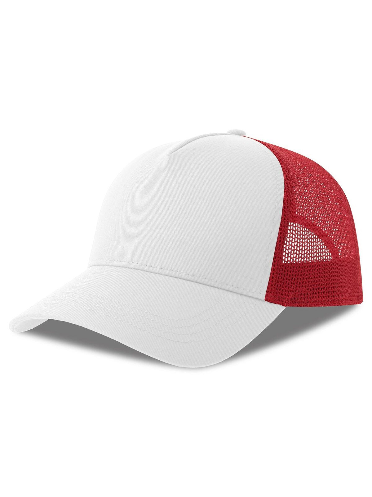 Trucker Caps Rapper Cotton-S Weiß-Rot bestickbar und bedruckbar – LA1970