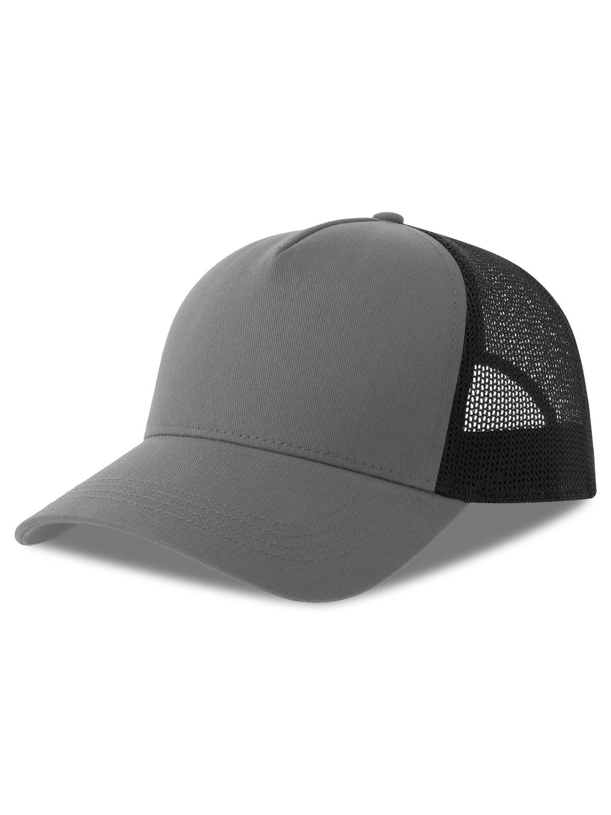 Trucker Caps Rapper Cotton-S Grau-Schwarz bestickbar und bedruckbar – LA1970