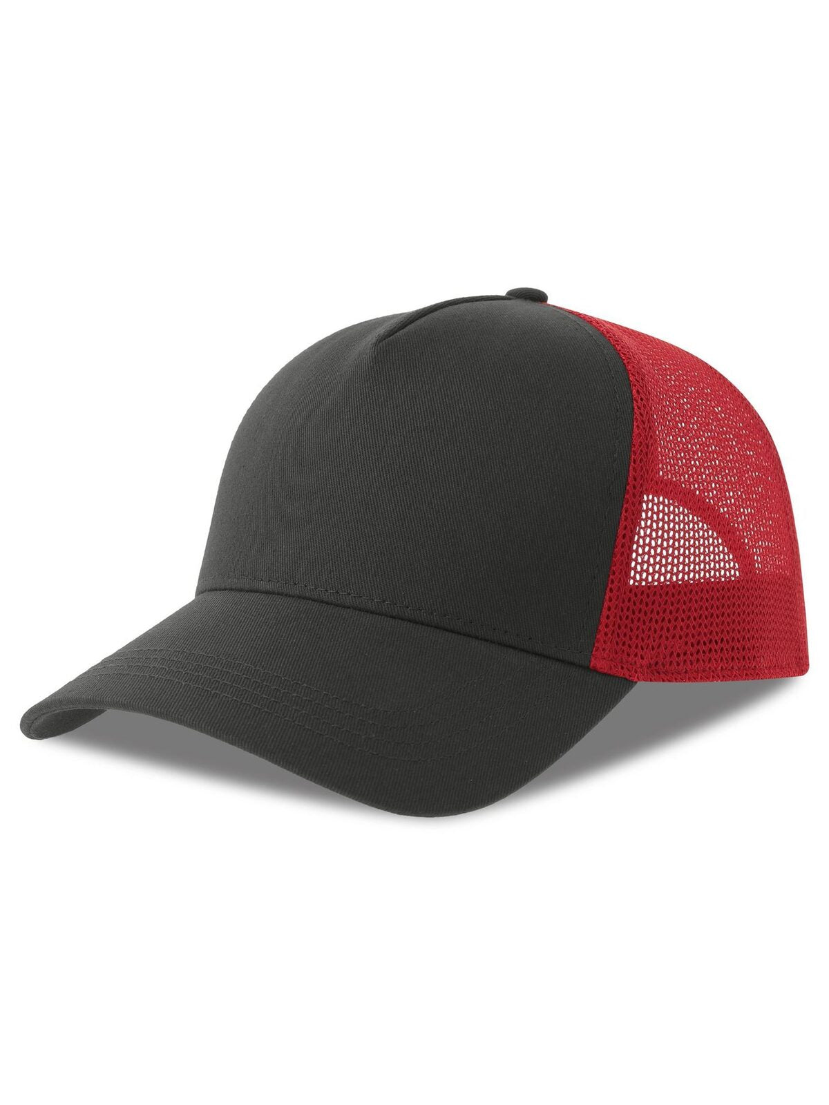 Trucker Caps Rapper Cotton-S dark Grau-Rot bestickbar und bedruckbar – LA1970