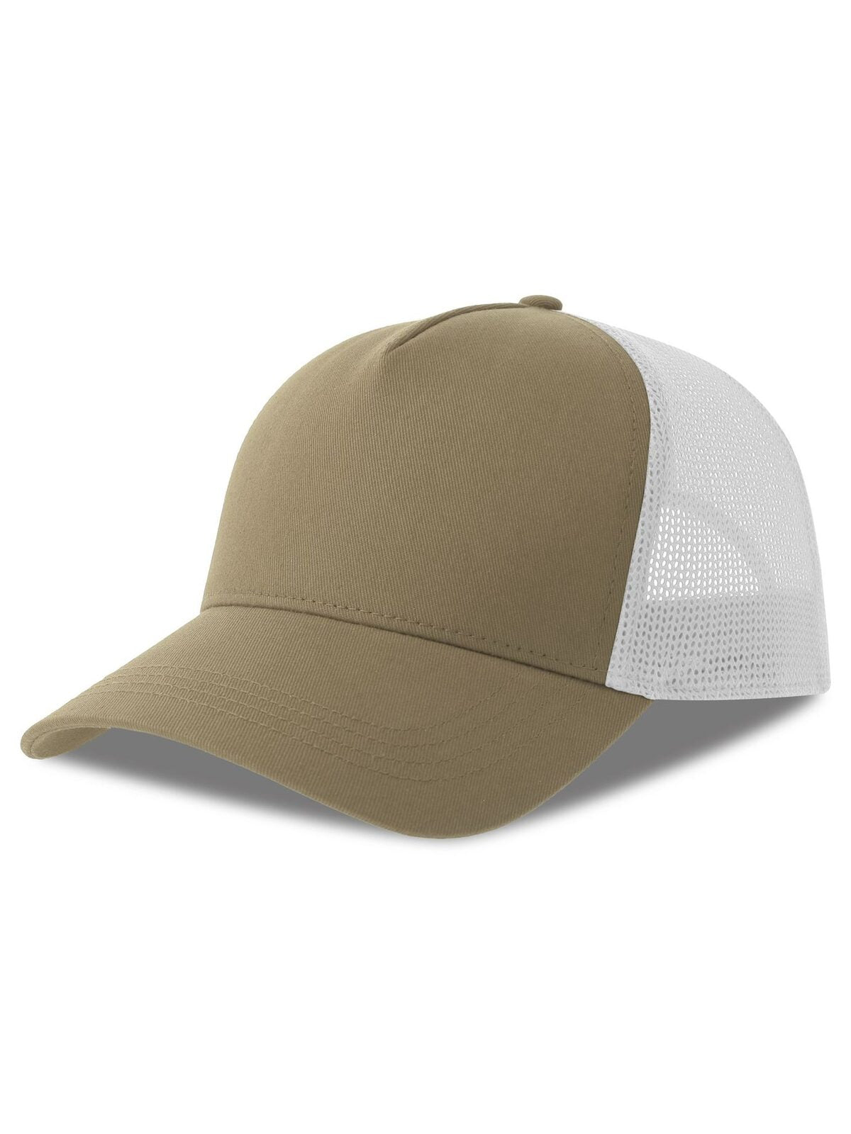 Trucker Caps Rapper Cotton-S khaki-Weiß bestickbar und bedruckbar – LA1970