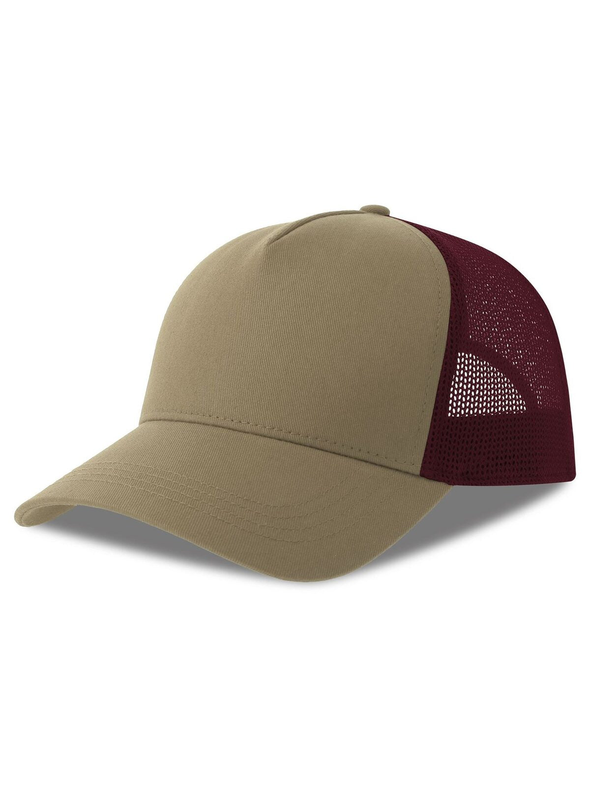 Trucker Caps Rapper Cotton-S khaki-burgundy bestickbar und bedruckbar – LA1970
