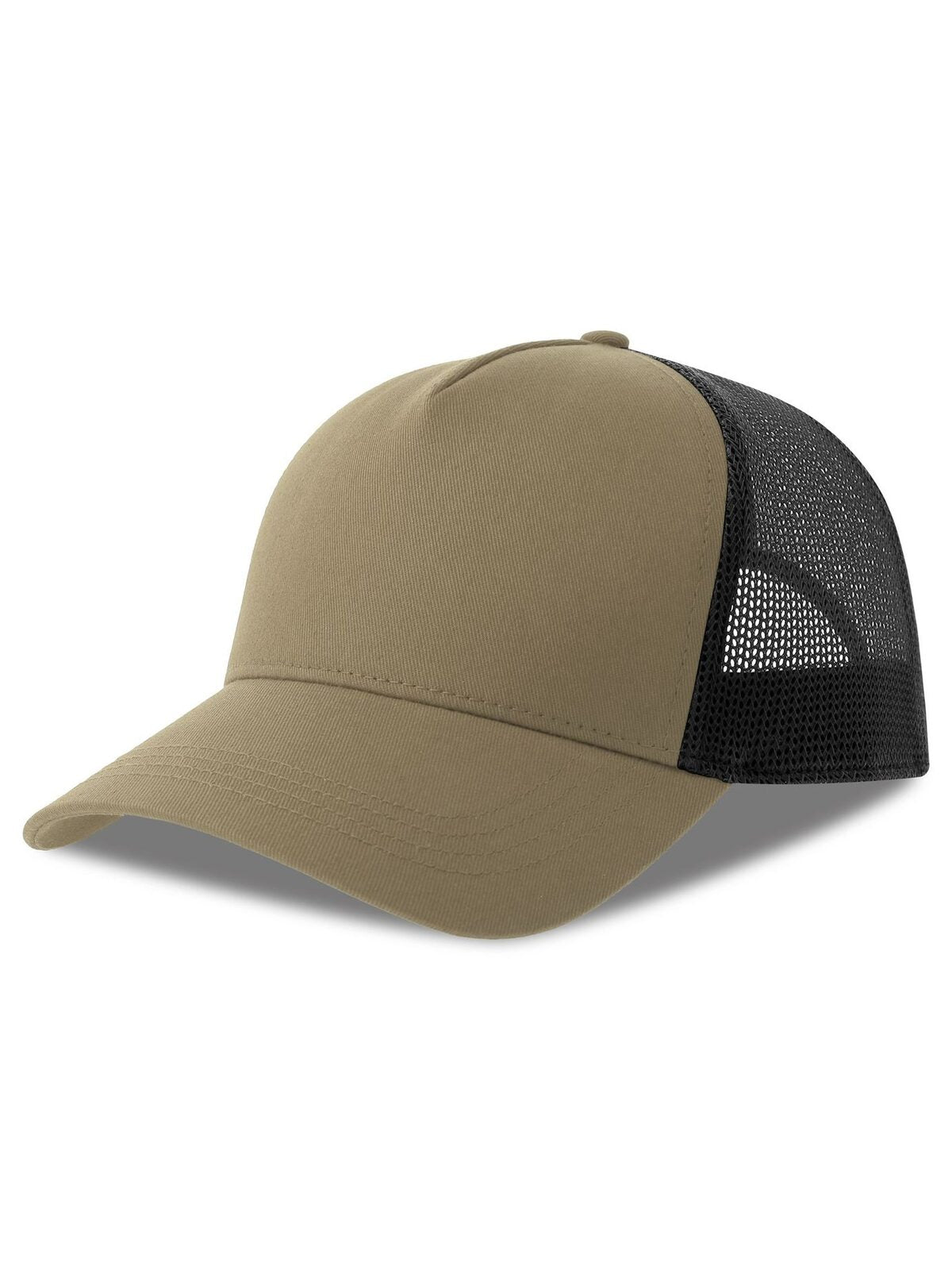 Trucker Caps Rapper Cotton-S khaki-Schwarz bestickbar und bedruckbar – LA1970