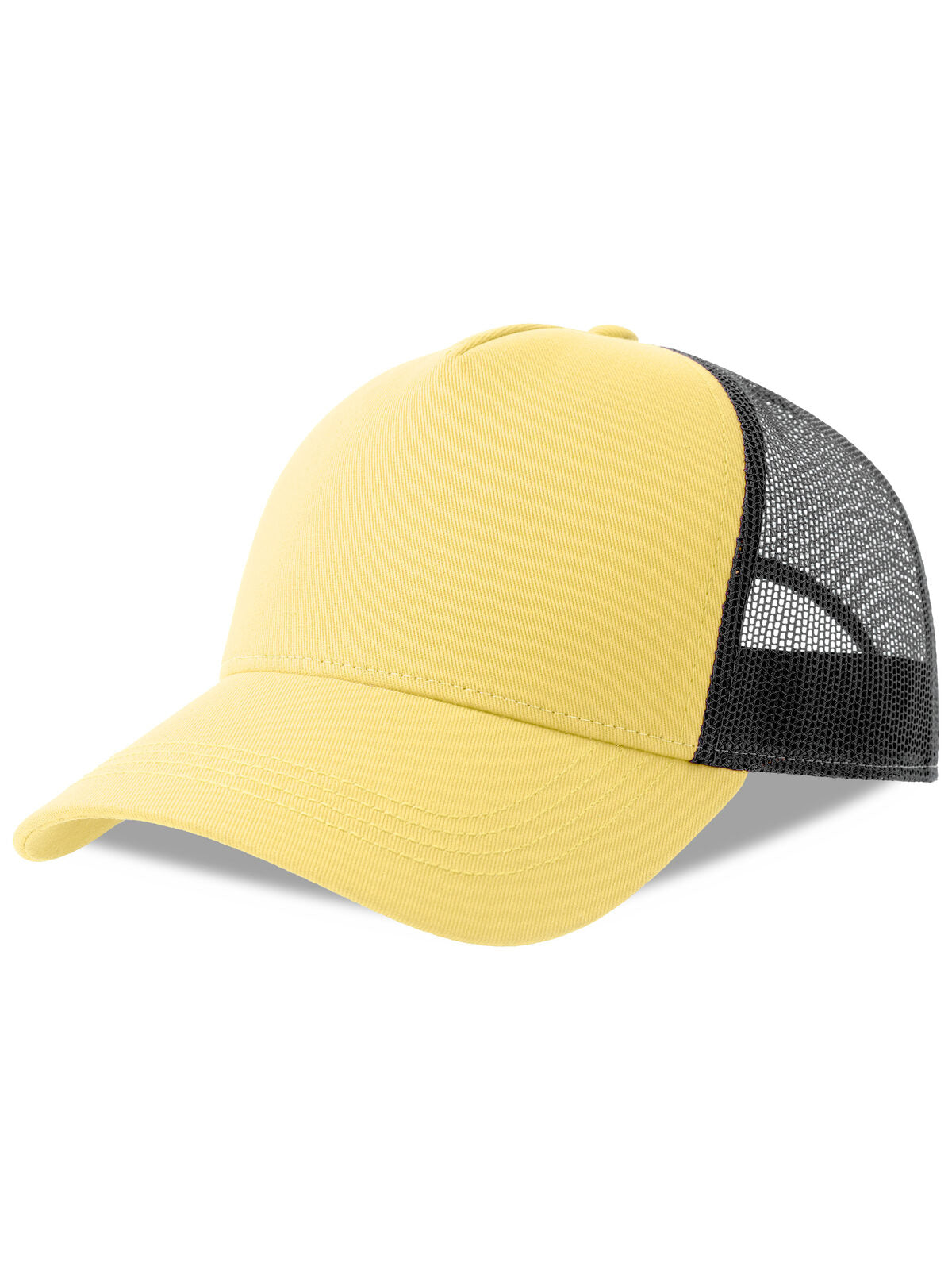 Trucker Caps Rapper Cotton-S Zitronengelb/Schwarz bestickbar und bedruckbar – LA1970